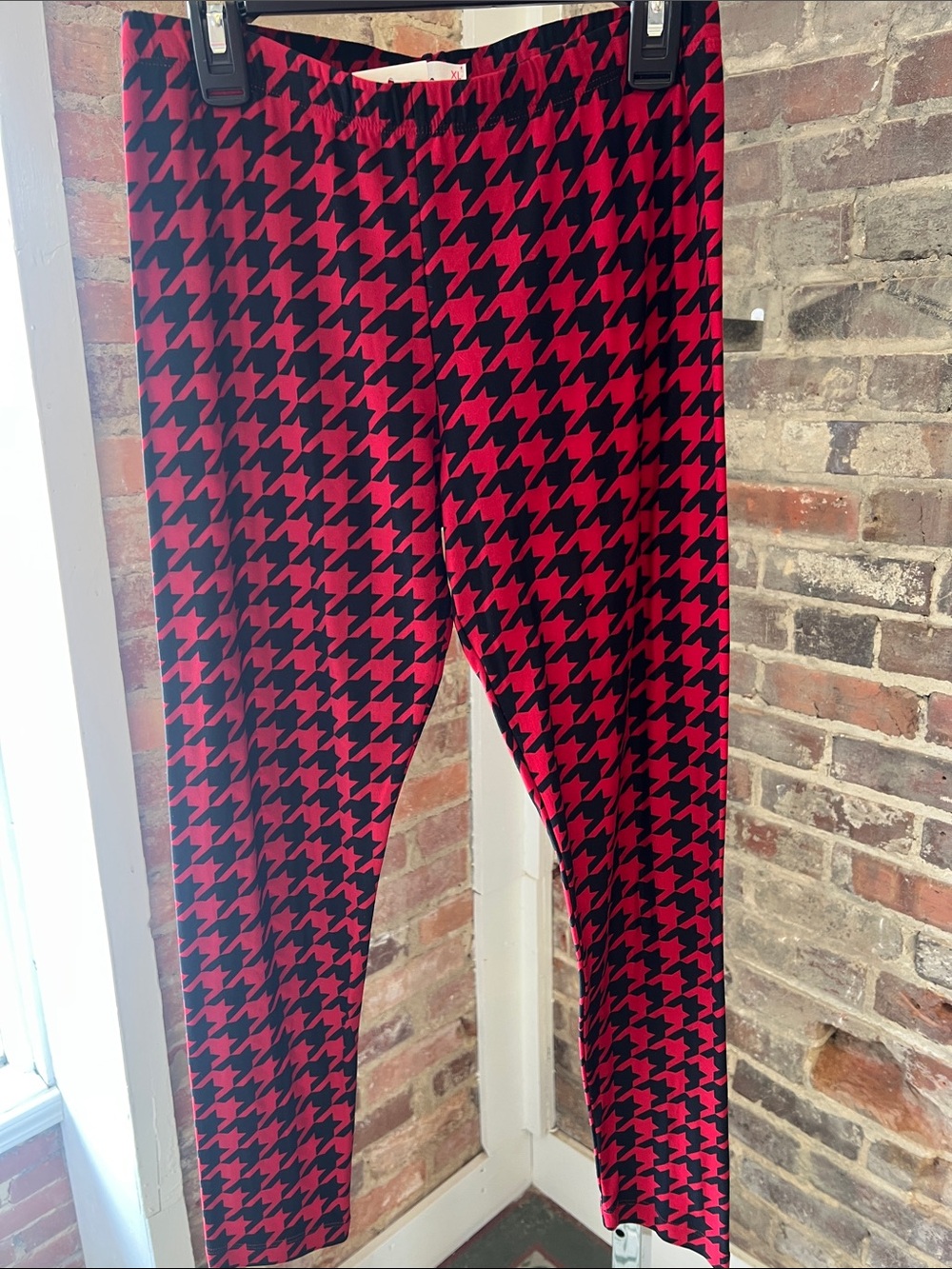 Epic Threads Red and Black Houndstooth Kids Leggings